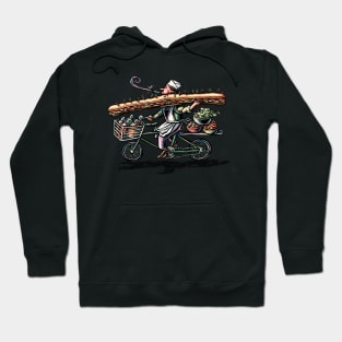 Sub Sandwich Delivery Guy on Bike Hoodie